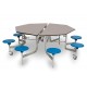 Octogonal Mobile Folding Dining Table with 8 Seats